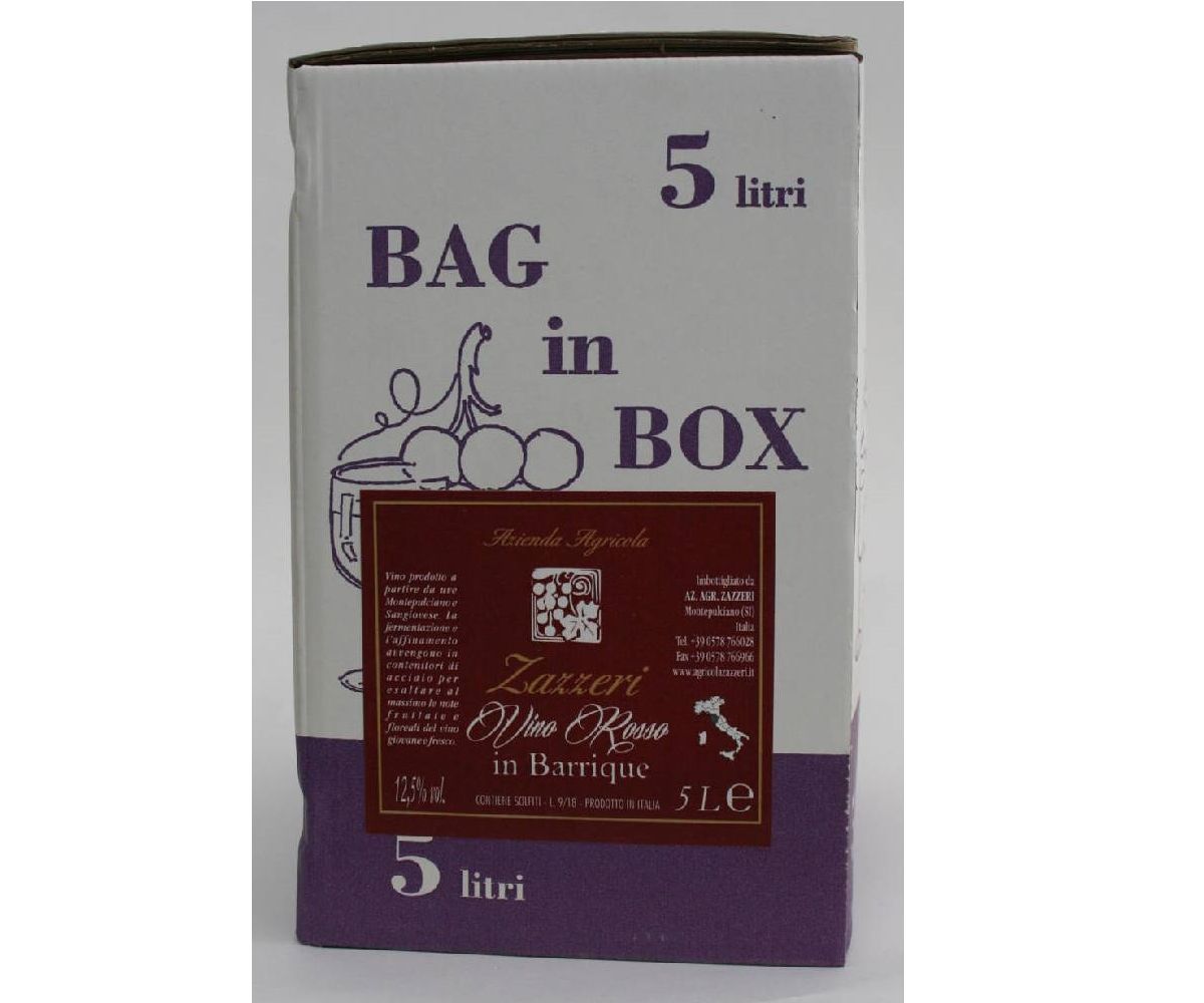 Bag in box vino rosso affinato in barrique 