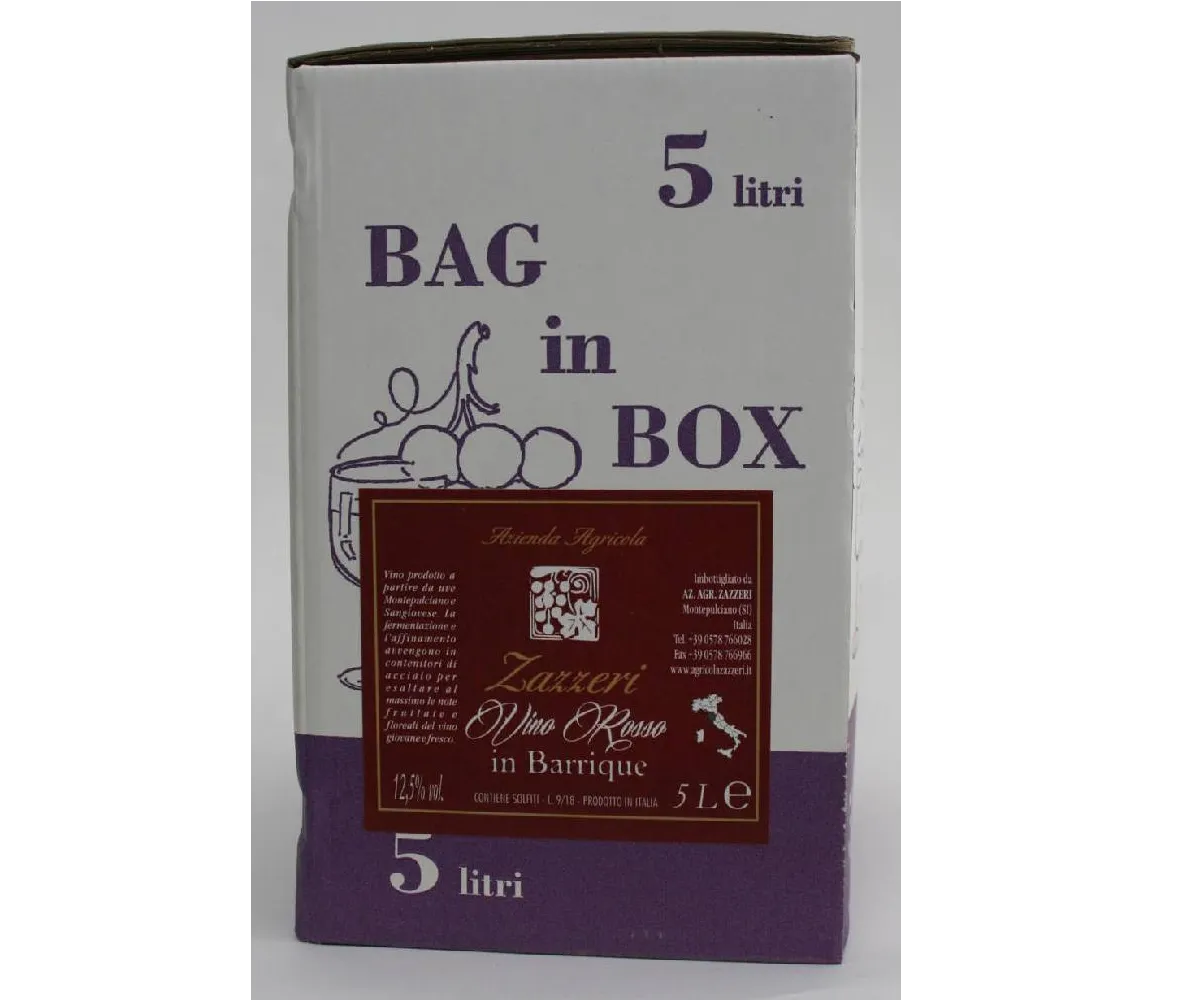 Bag in Box Vino Rosso Affinato in Barrique 5 Lt.